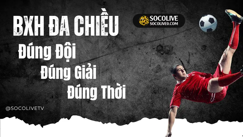 Bảng Xếp Hạng Bóng Đá Hôm Nay theo đội và giải đấu chi tiết tại Socolive